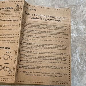 Sow a Seedling imagination: Guide for Grown Up. Creative Learning Kit for Kids.